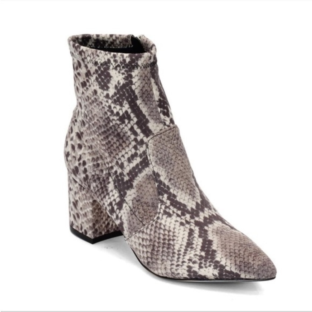 Marc Fisher Faux Suede Snakeskin Bootie size 7.5 in Grey/Black Multi